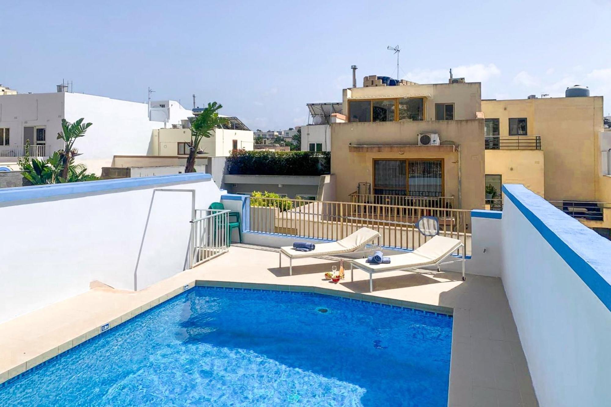 Pool & Sea Merill Apartments Mellieħa Exteriör bild