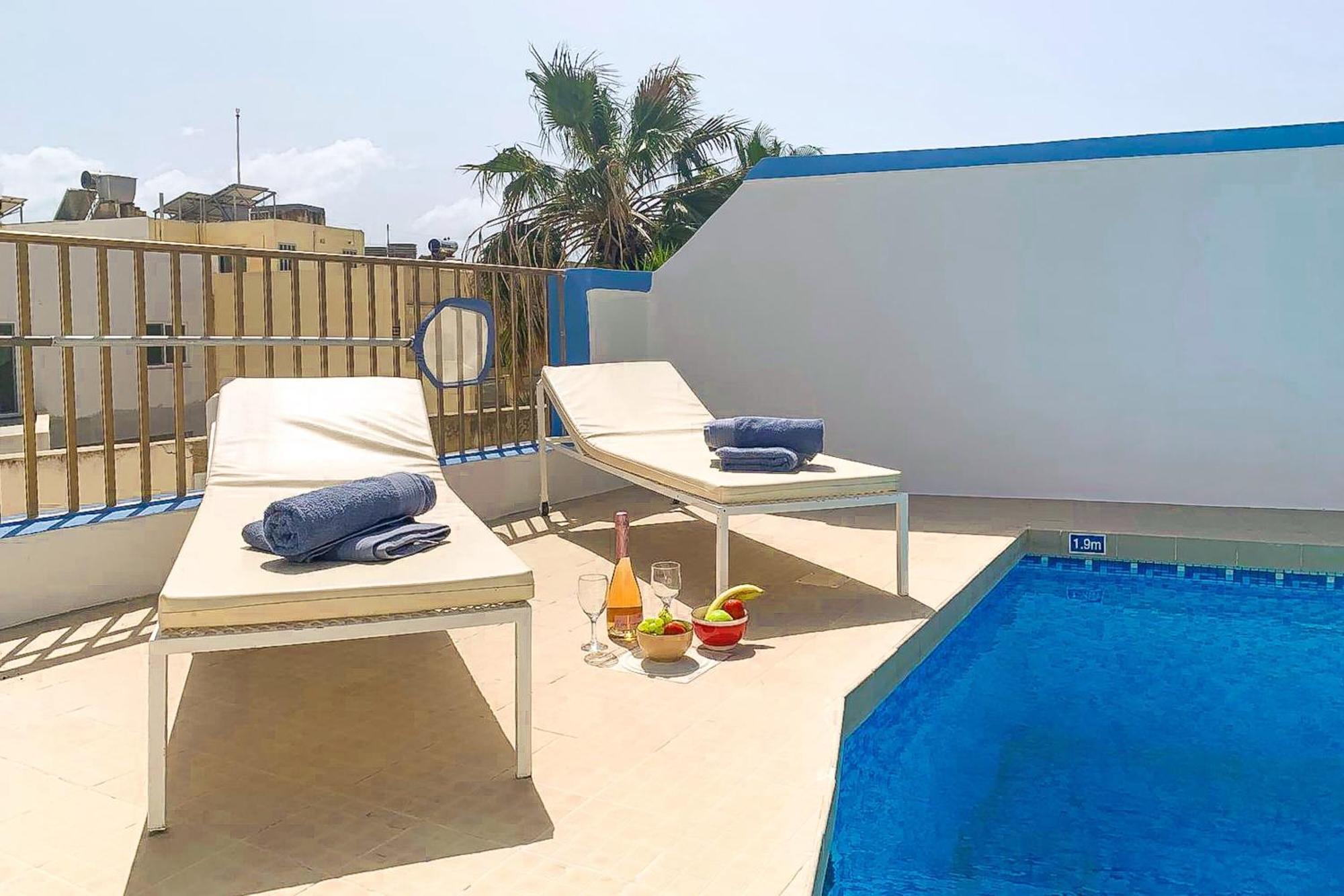 Pool & Sea Merill Apartments Mellieħa Exteriör bild